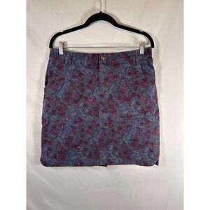 Duluth Womens 12 Skort Skirt Short Rootstock Gardening Petal Floral Pink Gray